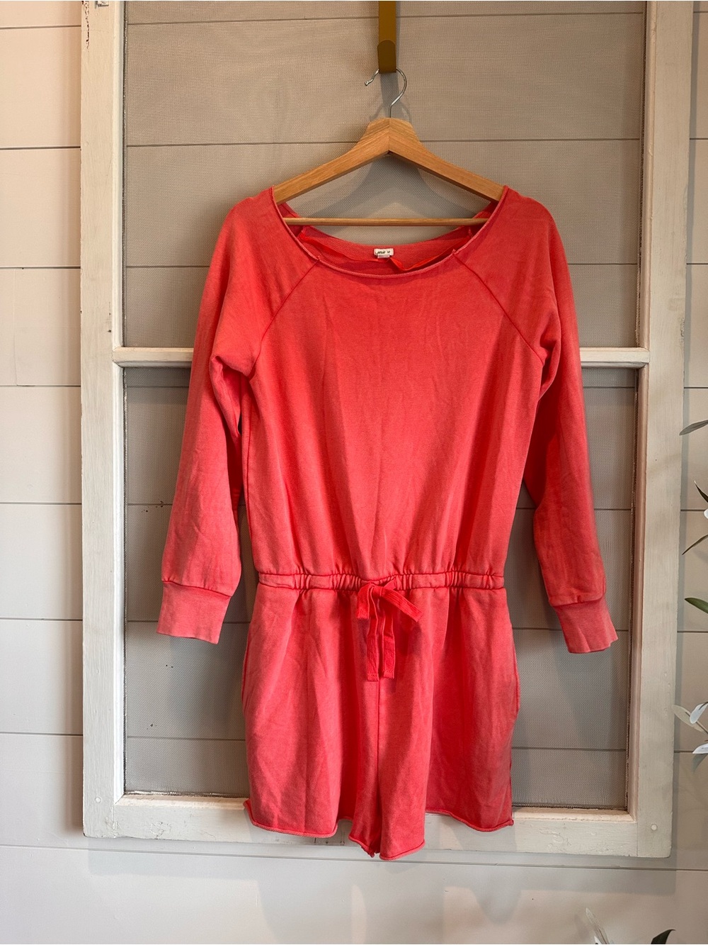 Aerie Coral/Watermelon Crewneck Romper (New With Tags)